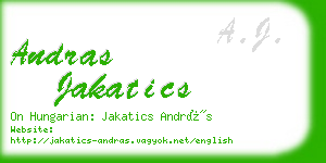 andras jakatics business card